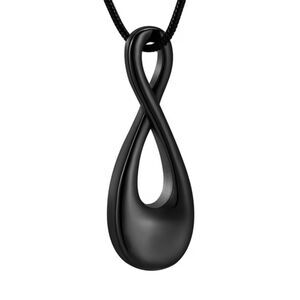 Black Infinity Symbol Cremation Locket Necklace Ashes Holder